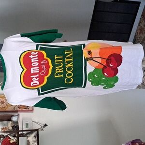 Unique Vintage Eagle's Eye Fruit Cocktail T- Shirt Dress, L